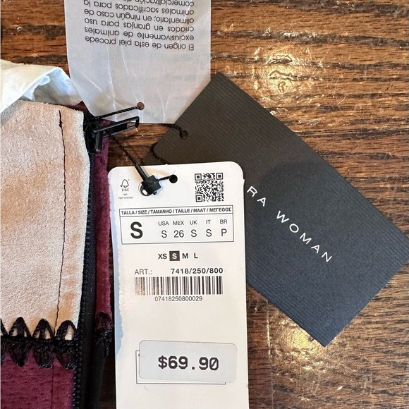 NWT Zara patchwork suede skirt - Picture 2 of 7